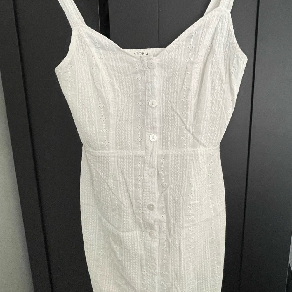 Storia White Dress Double-line Not See-through
